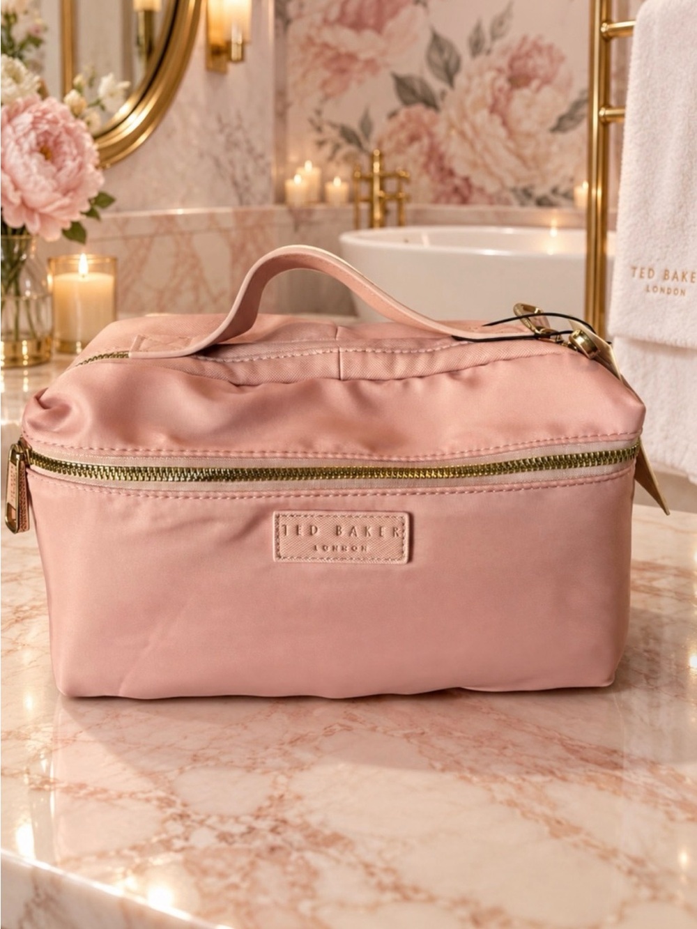 S Ted Baker Blush Pink Top-Handle Cosmetic Case NWT